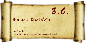 Boruzs Oszlár névjegykártya